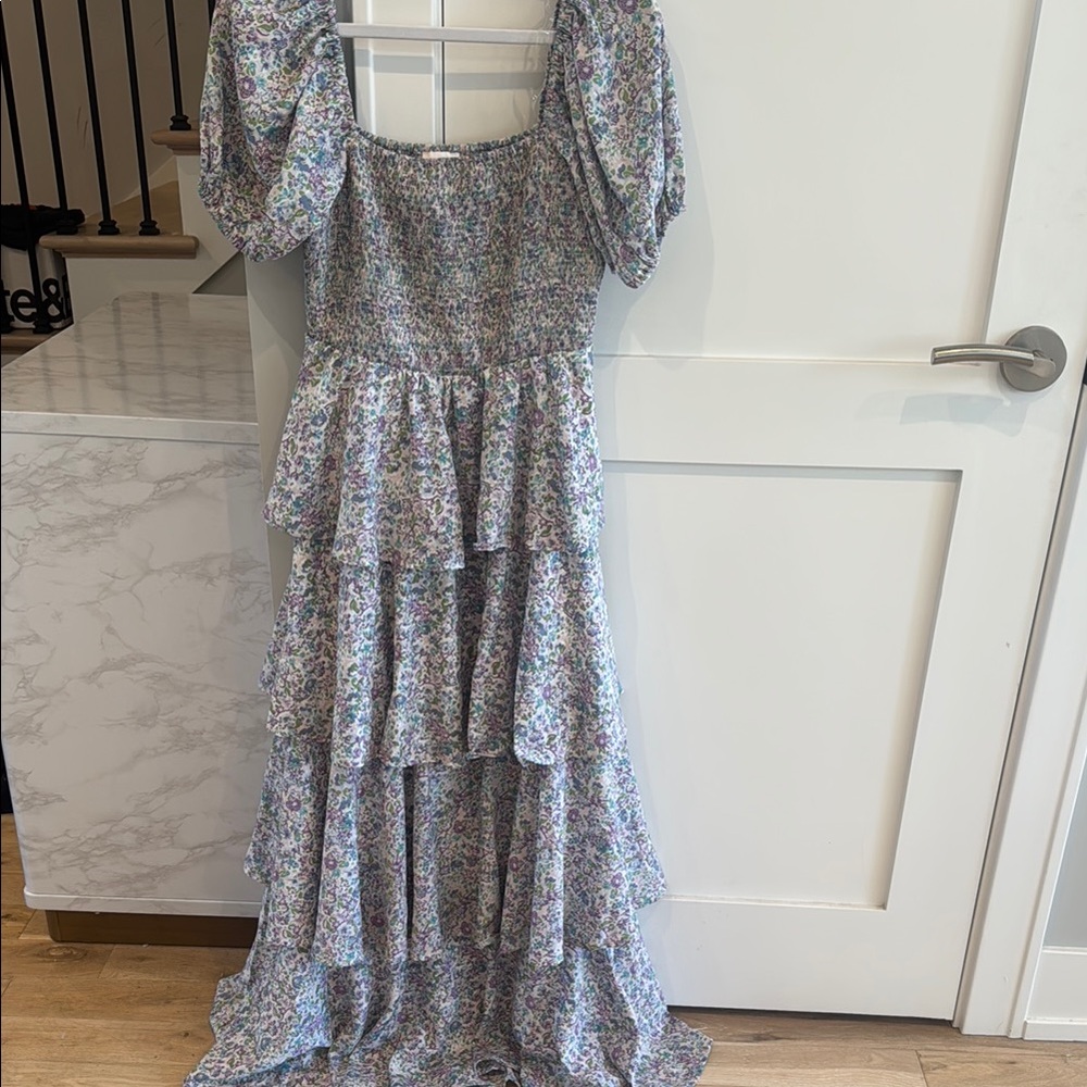 Floral Tiered Maxi Maternity Dress - Picture 3 of 4